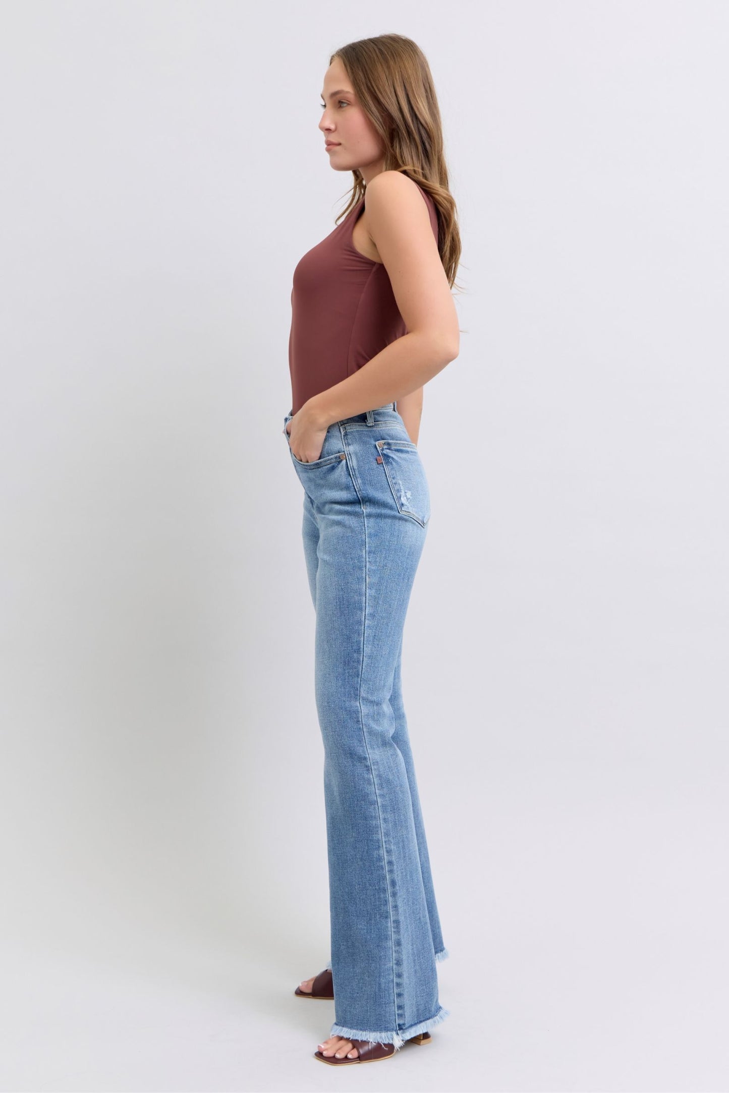 Judy Blue Raw Hem Bootcut Jeans