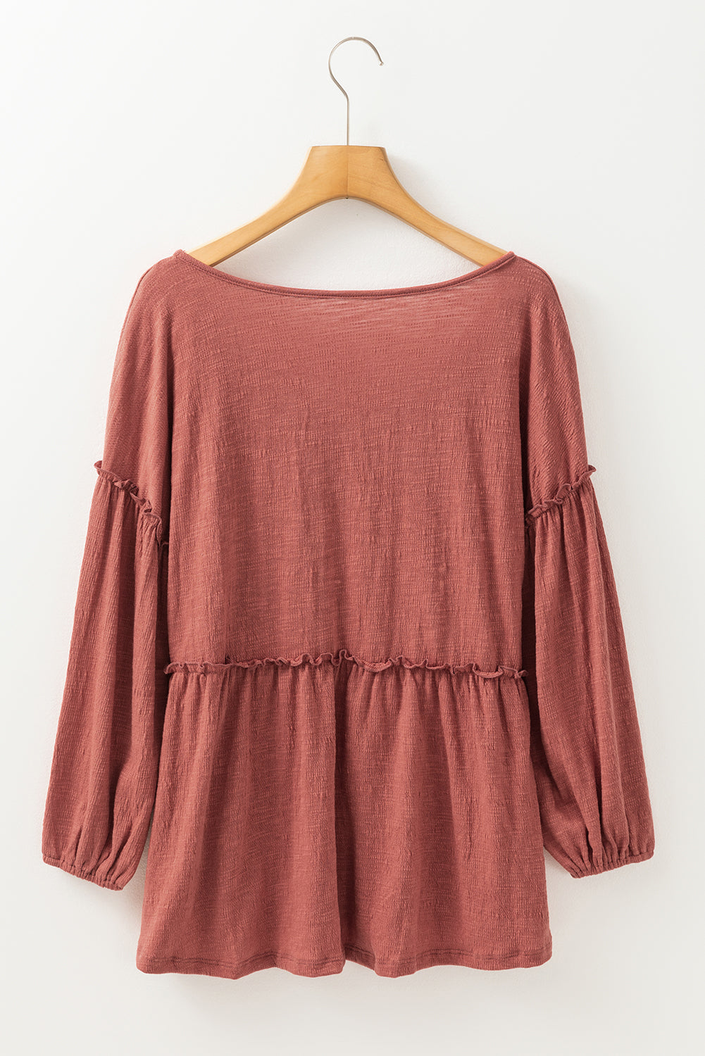 Vneck Babydoll Long Sleeve Blouse