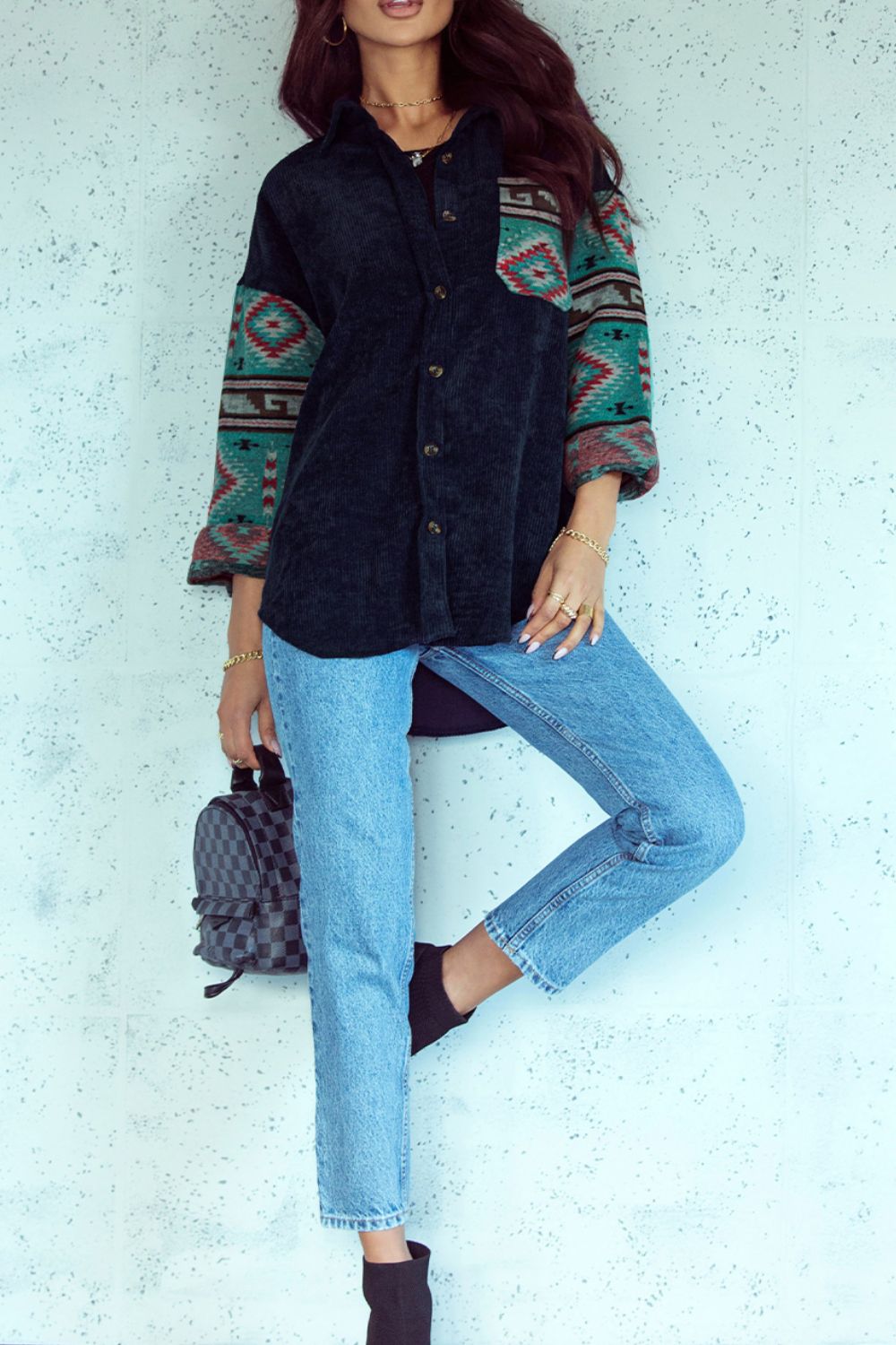 Aztec Collared Shacket