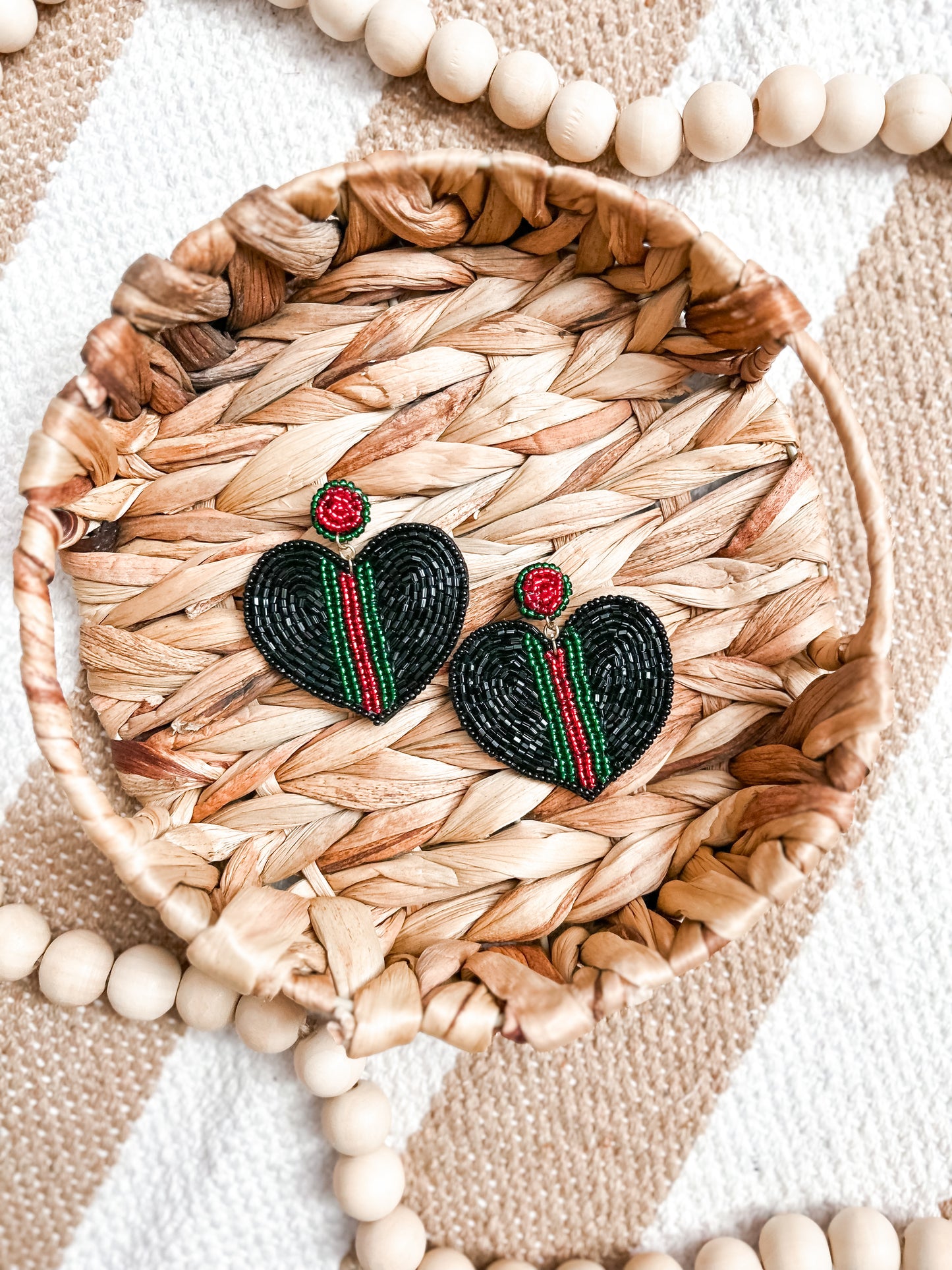 Heart Beaded Earrings