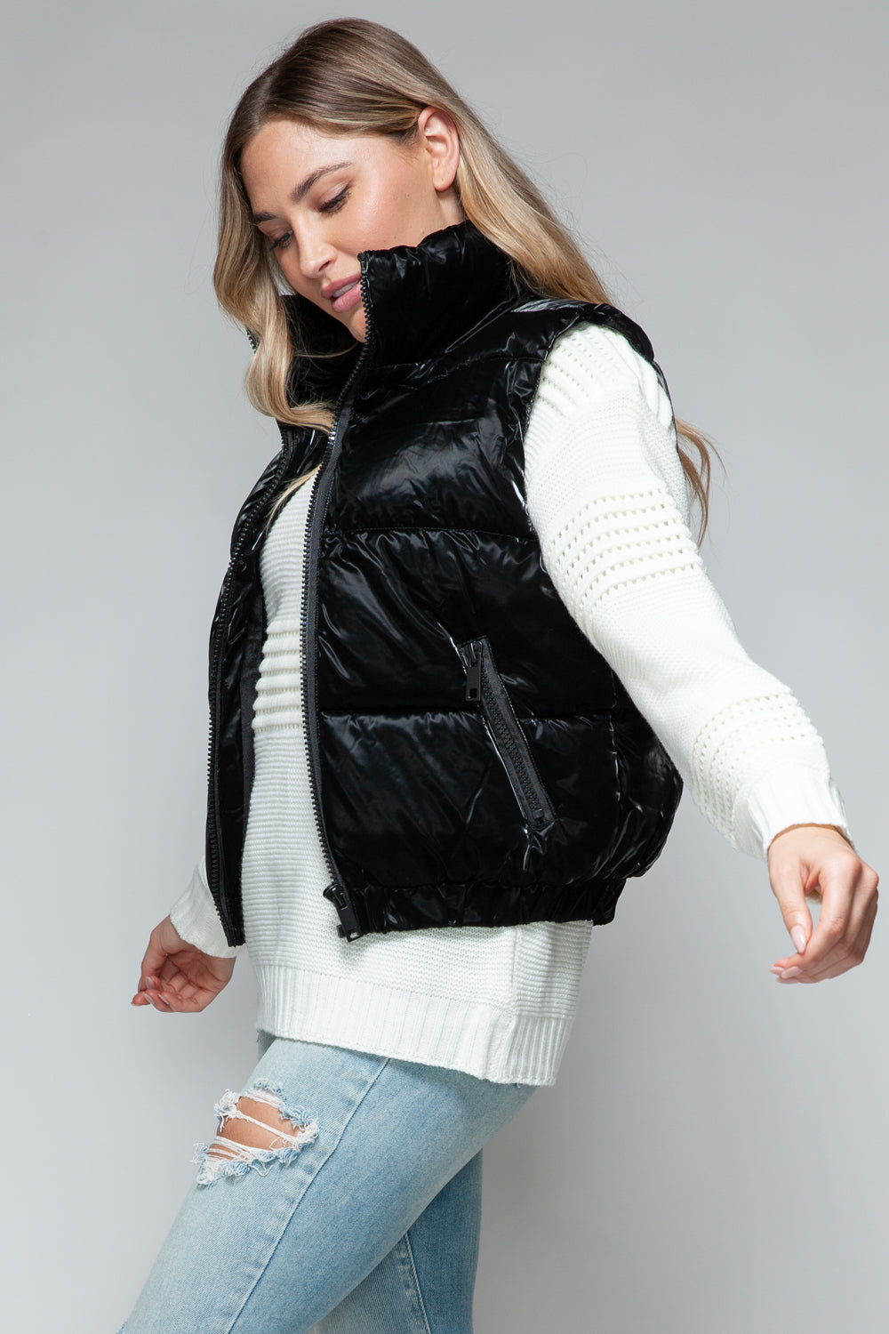 Faux Fur Lining Quilted Vest