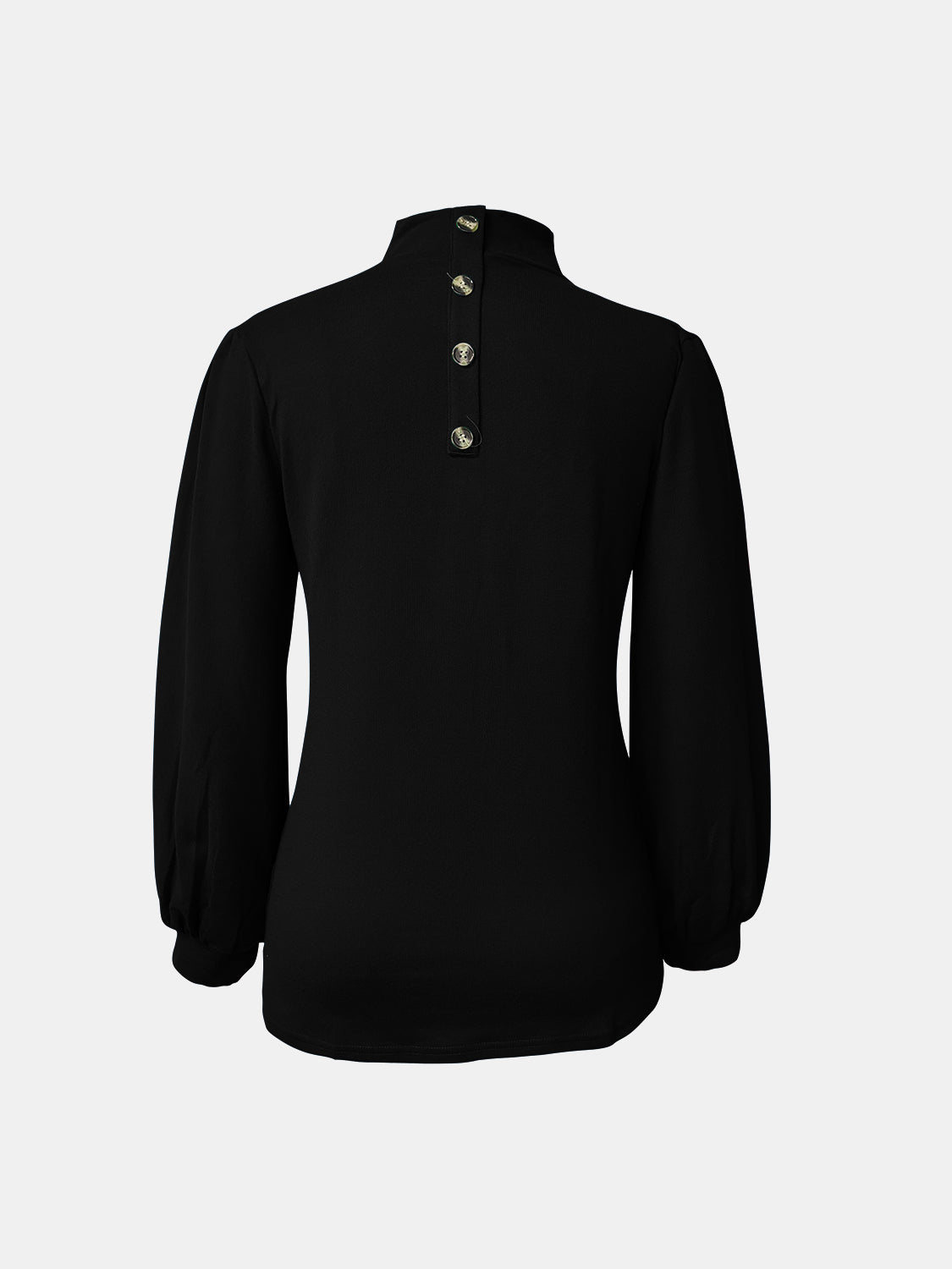 Turtleneck Button Long Sleeve Blouse