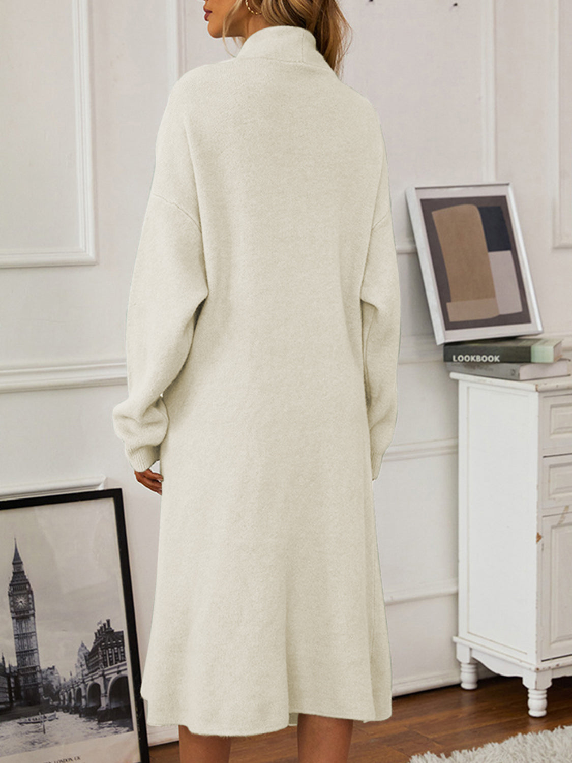 V-Neck Cami Dress and Cardigan Sweater Set