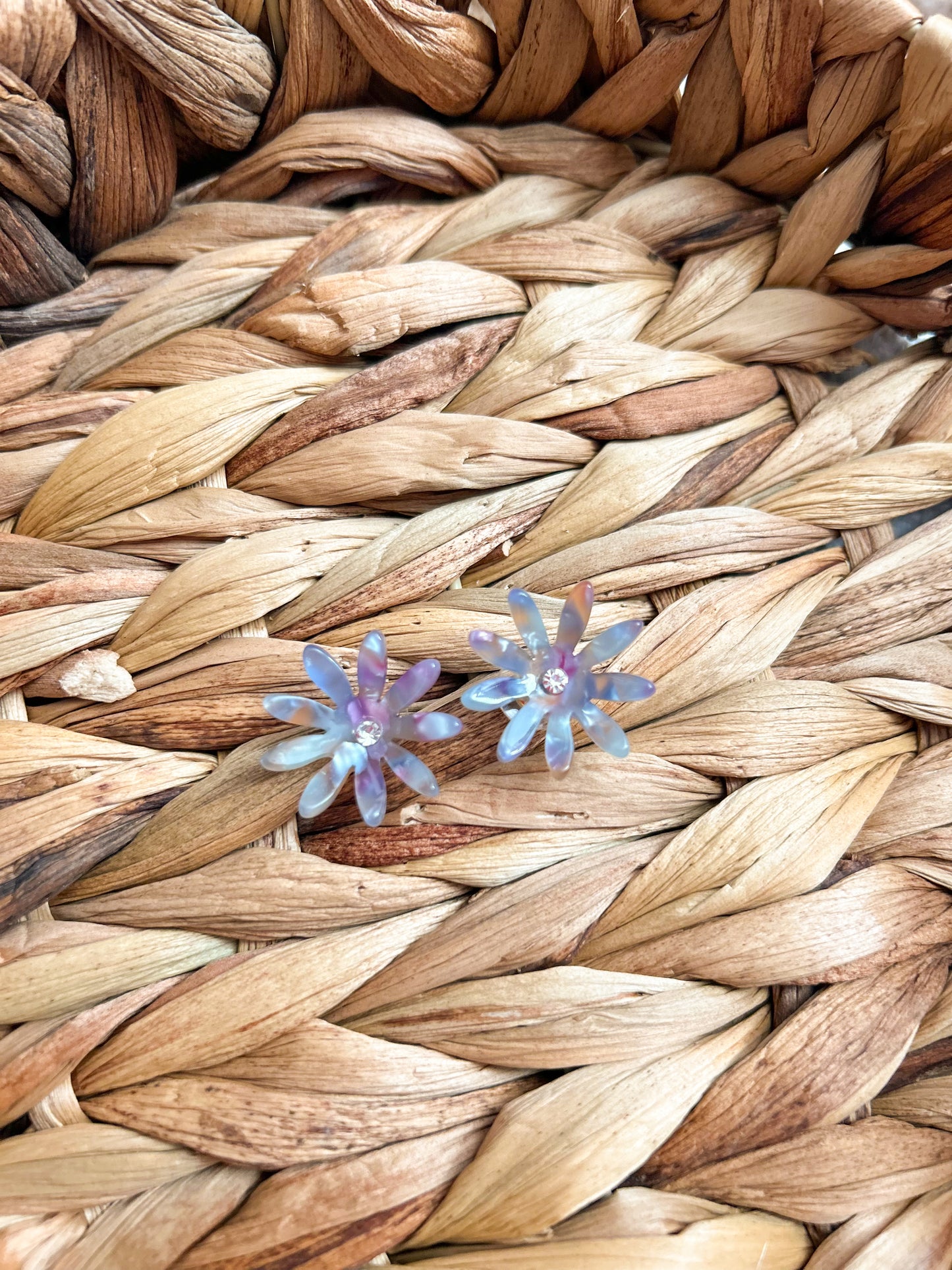 Multi Colored Pastel Flower Studs