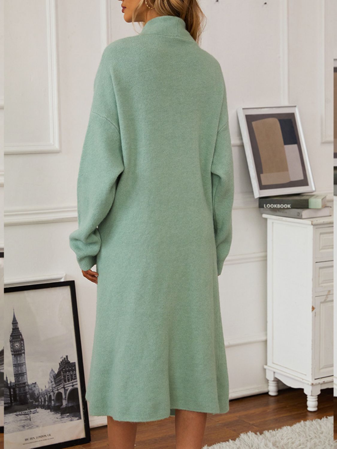 V-Neck Cami Dress and Cardigan Sweater Set