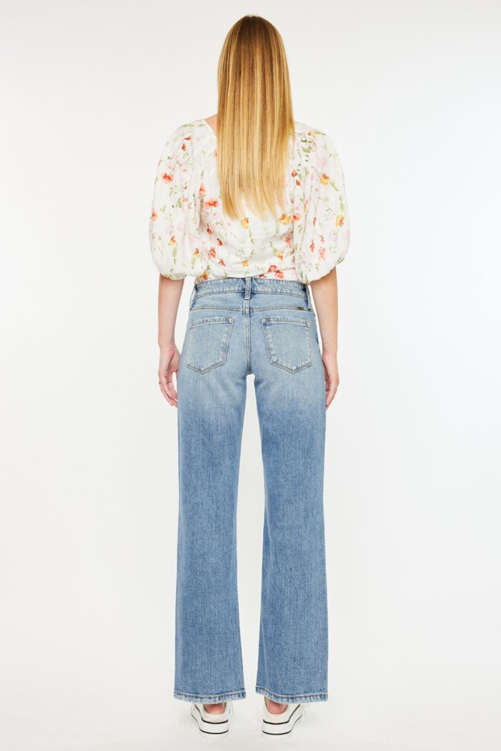 Kancan Frayed Hem Straight Jeans