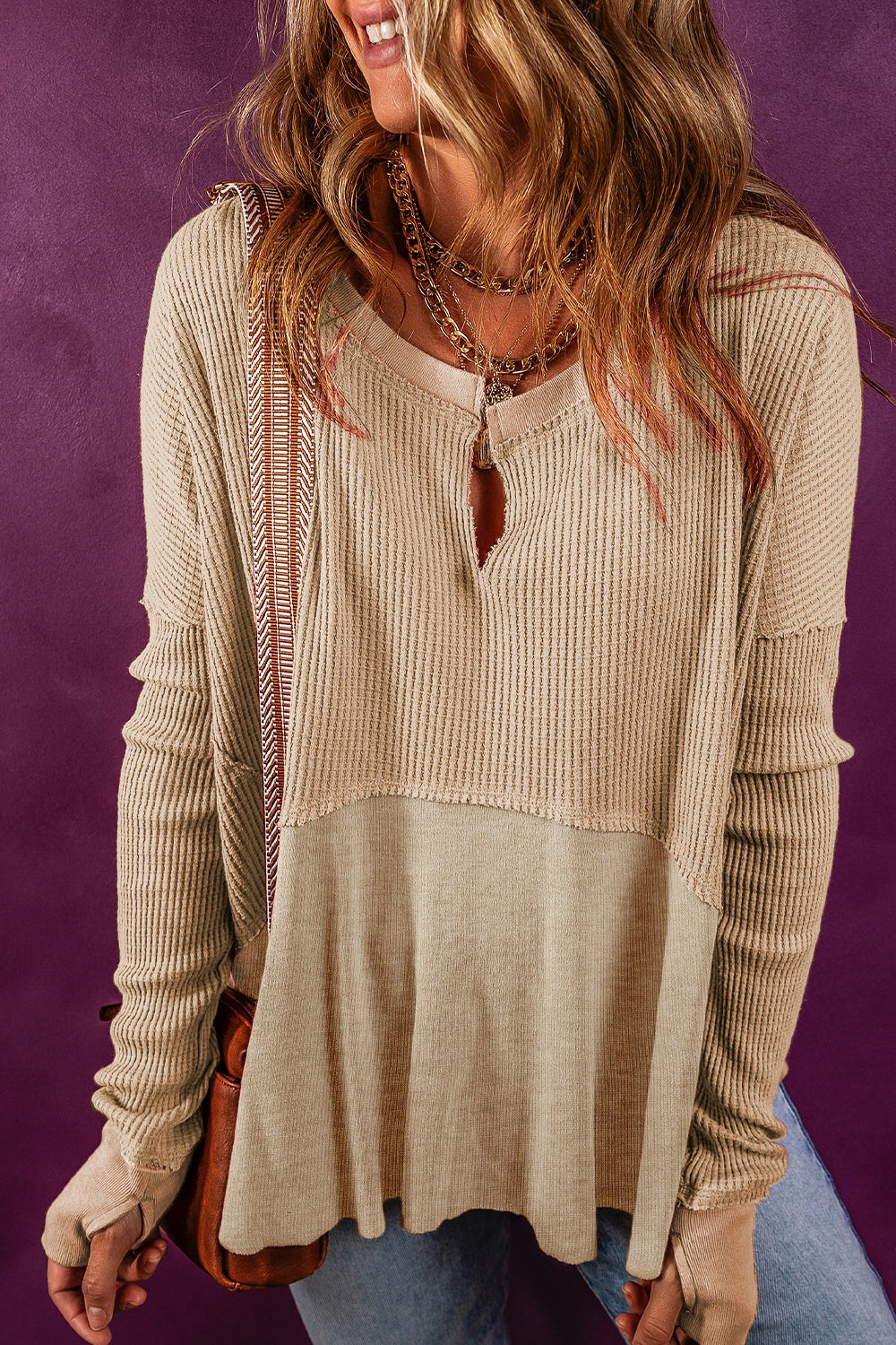 Raw Hem Babydoll Top