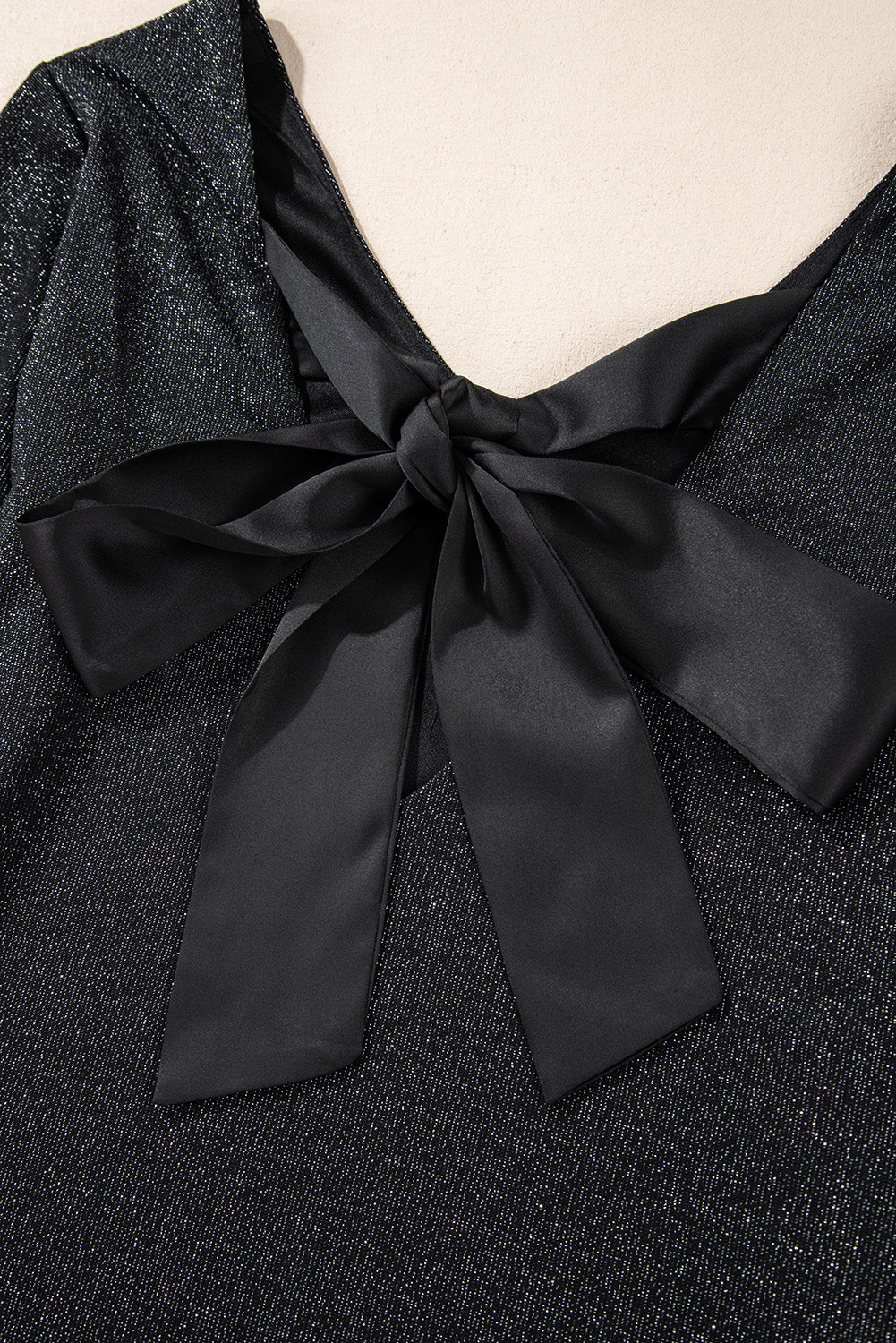 Bowknot Vneck Long Sleeve Blouse
