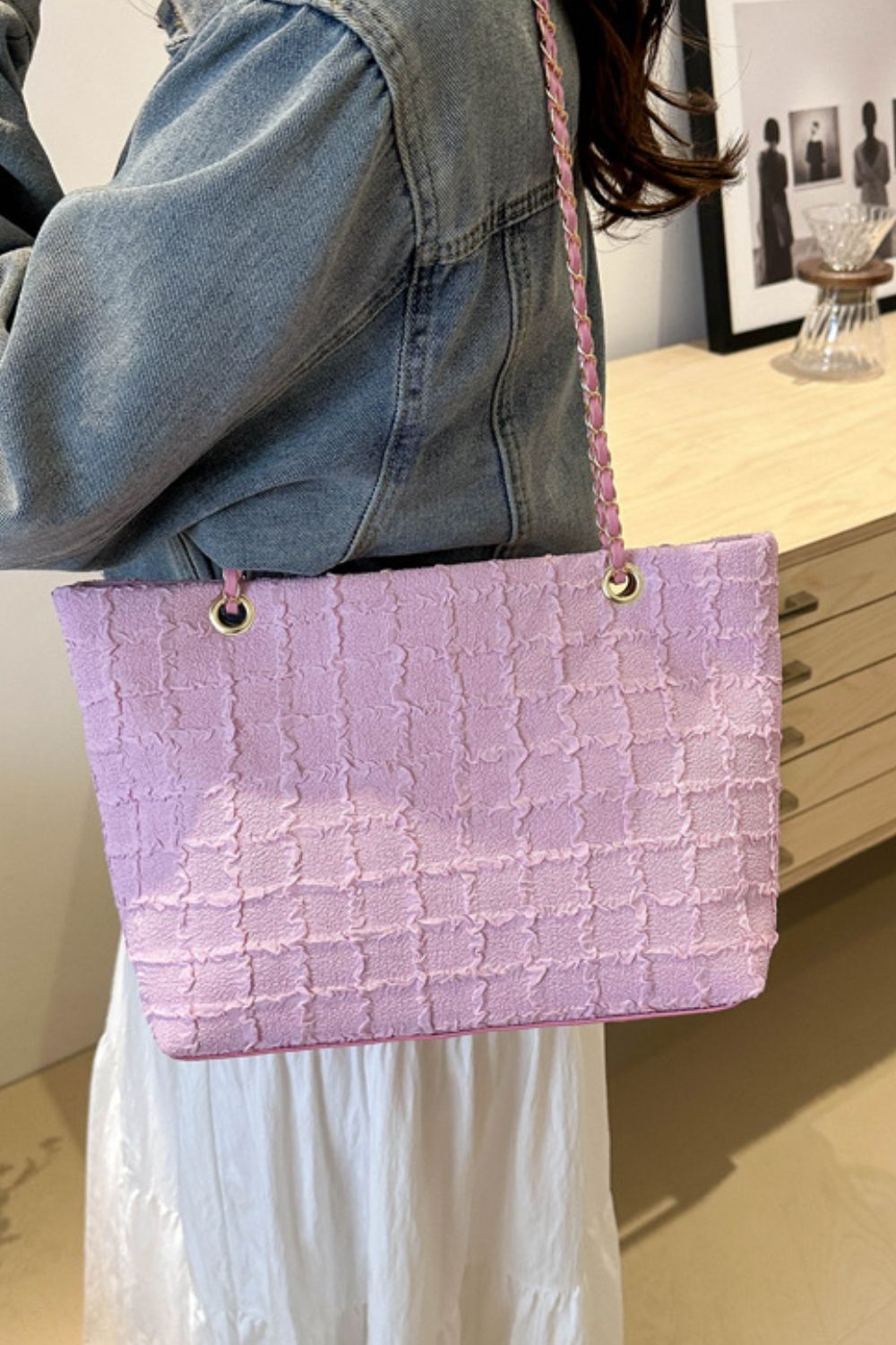 Texture Chain Purse