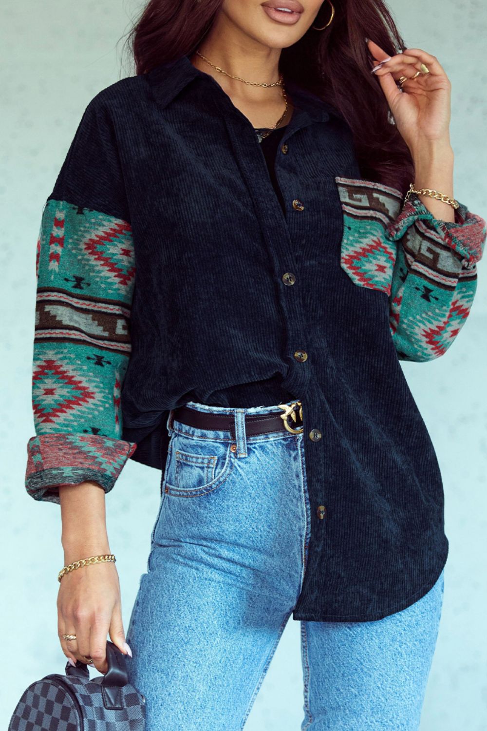Aztec Collared Shacket