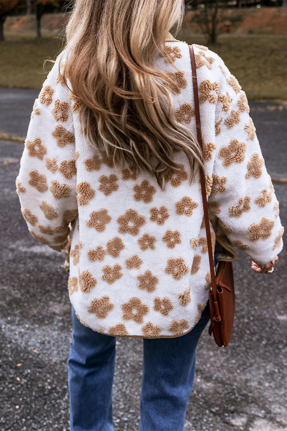 Retro Flower Sherpa Jacket