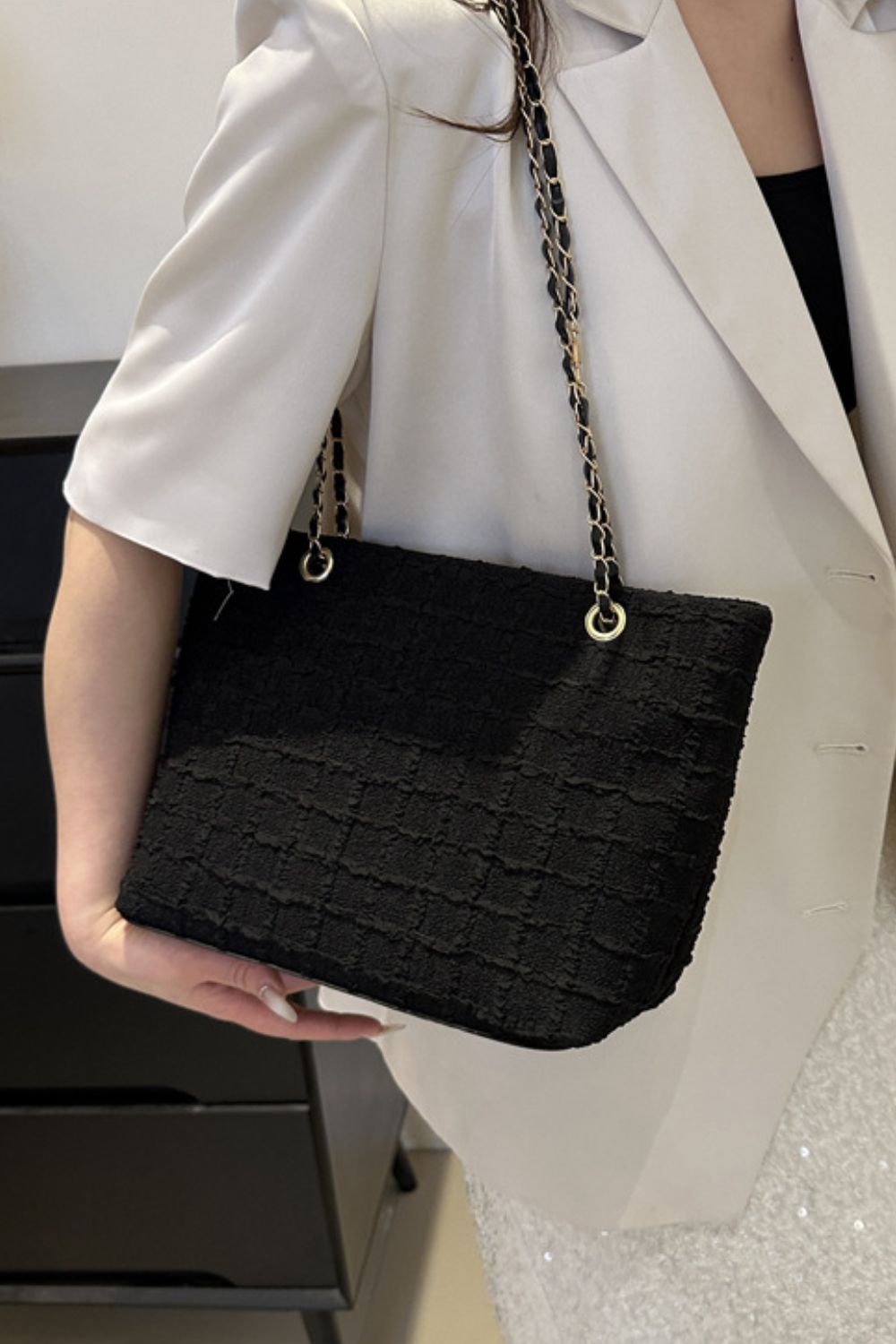 Texture Chain Purse