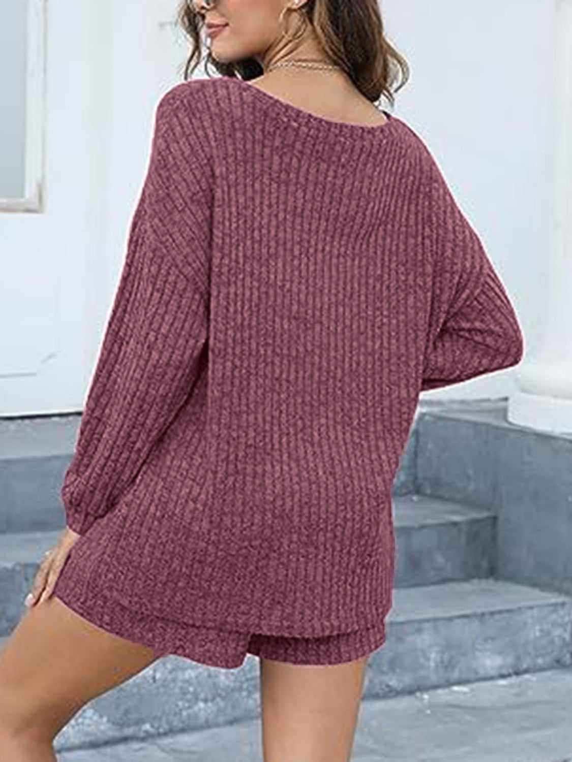 Lounge Worthy Dropped Shoulder Top and Shorts Set