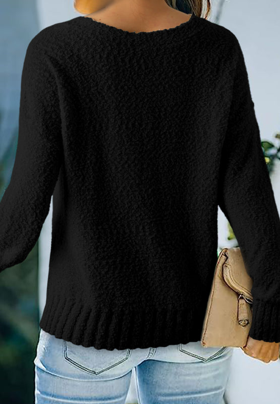 Vneck Dropped Shoulder Sweater