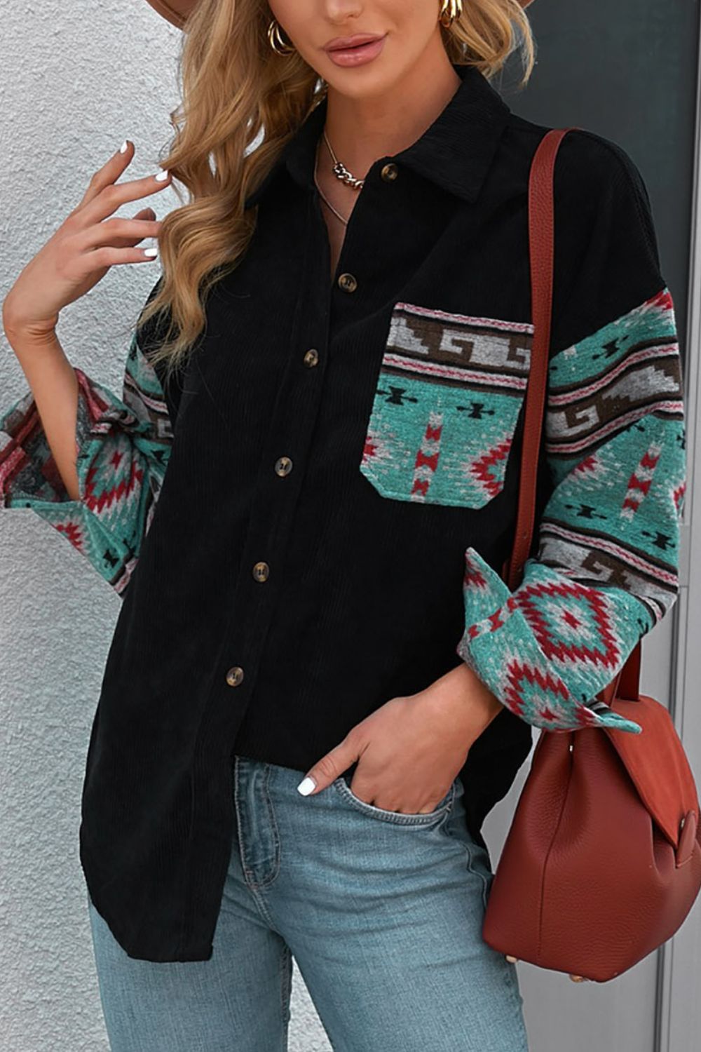 Aztec Collared Shacket
