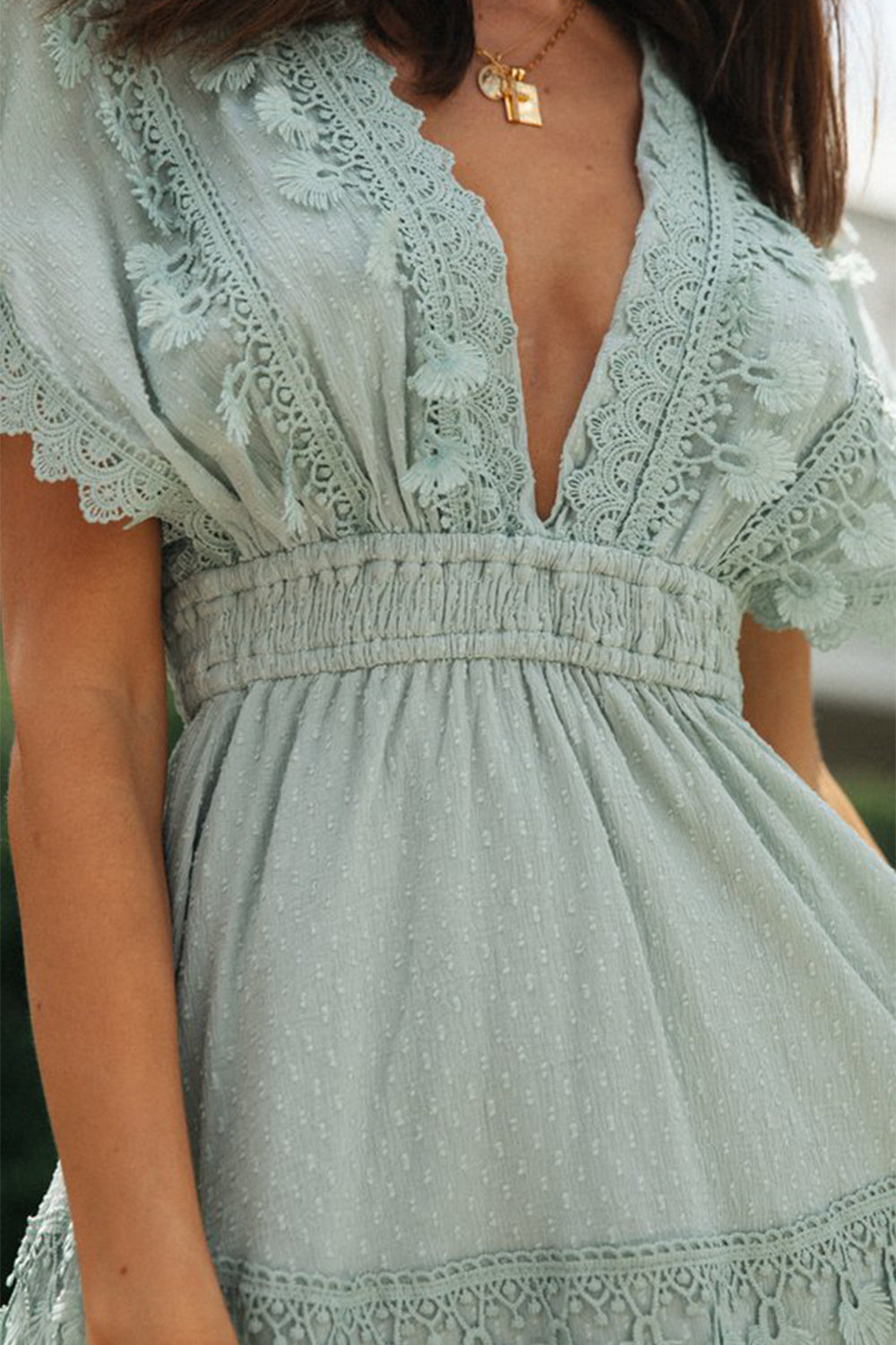 Lace Deep V Dress