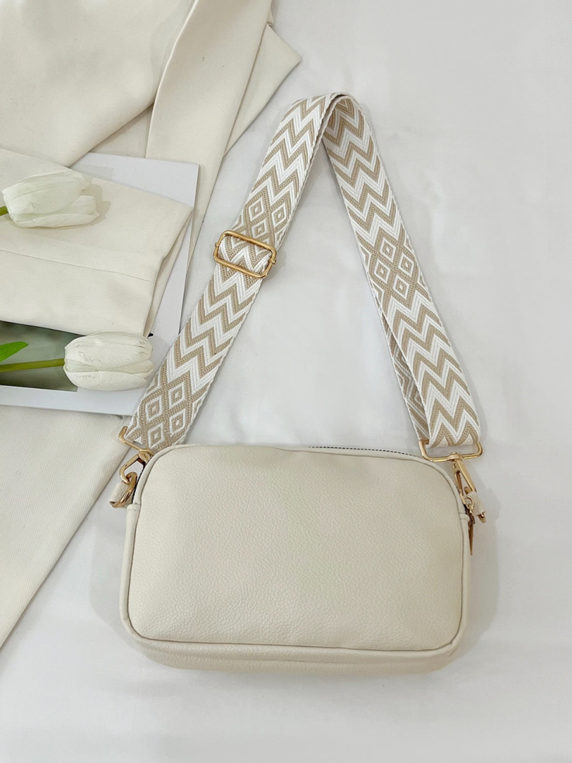 Faux Leather Single Strap Crossbody Bag