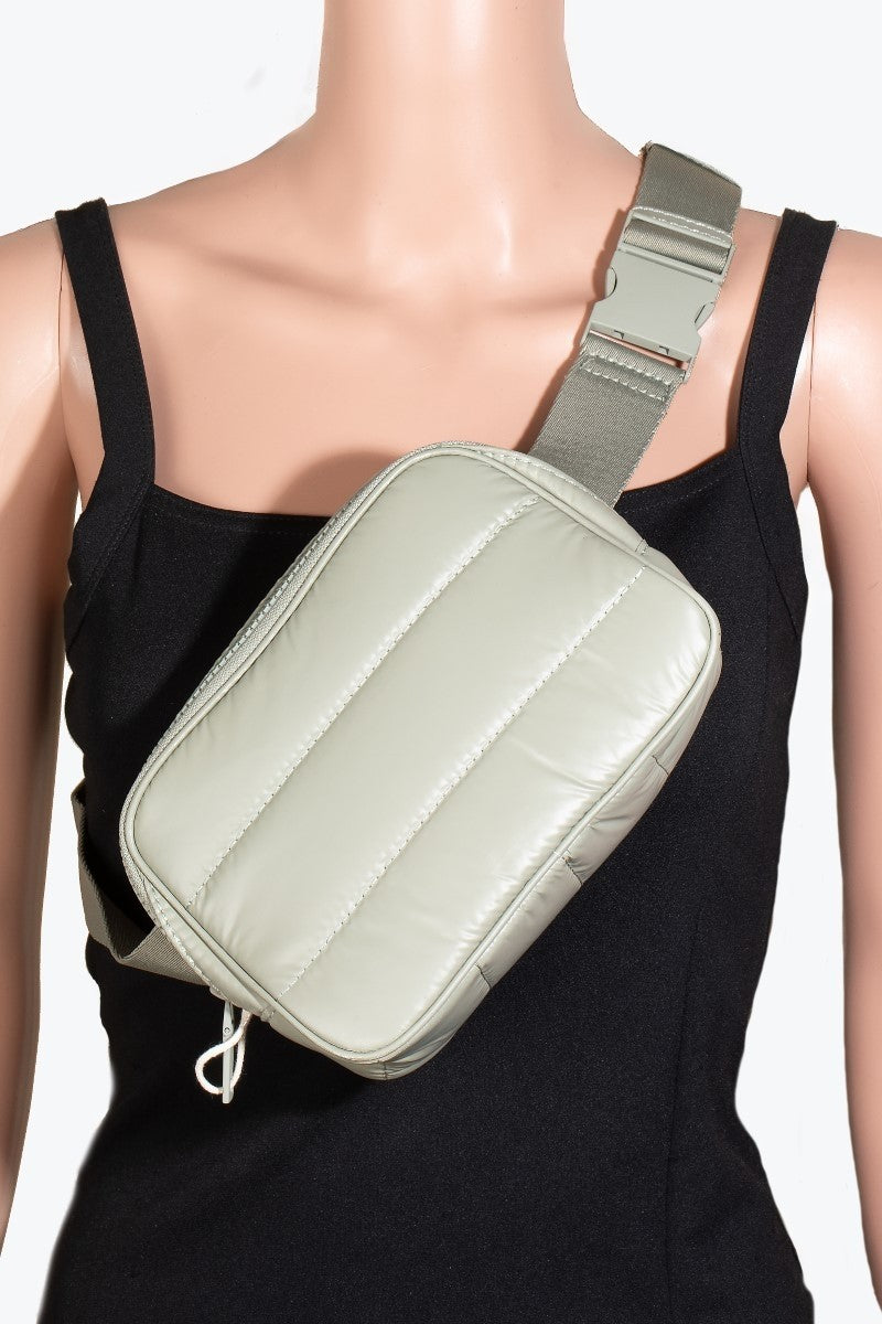 Quilted Nylon Puffer Crossbody Fanny Pack