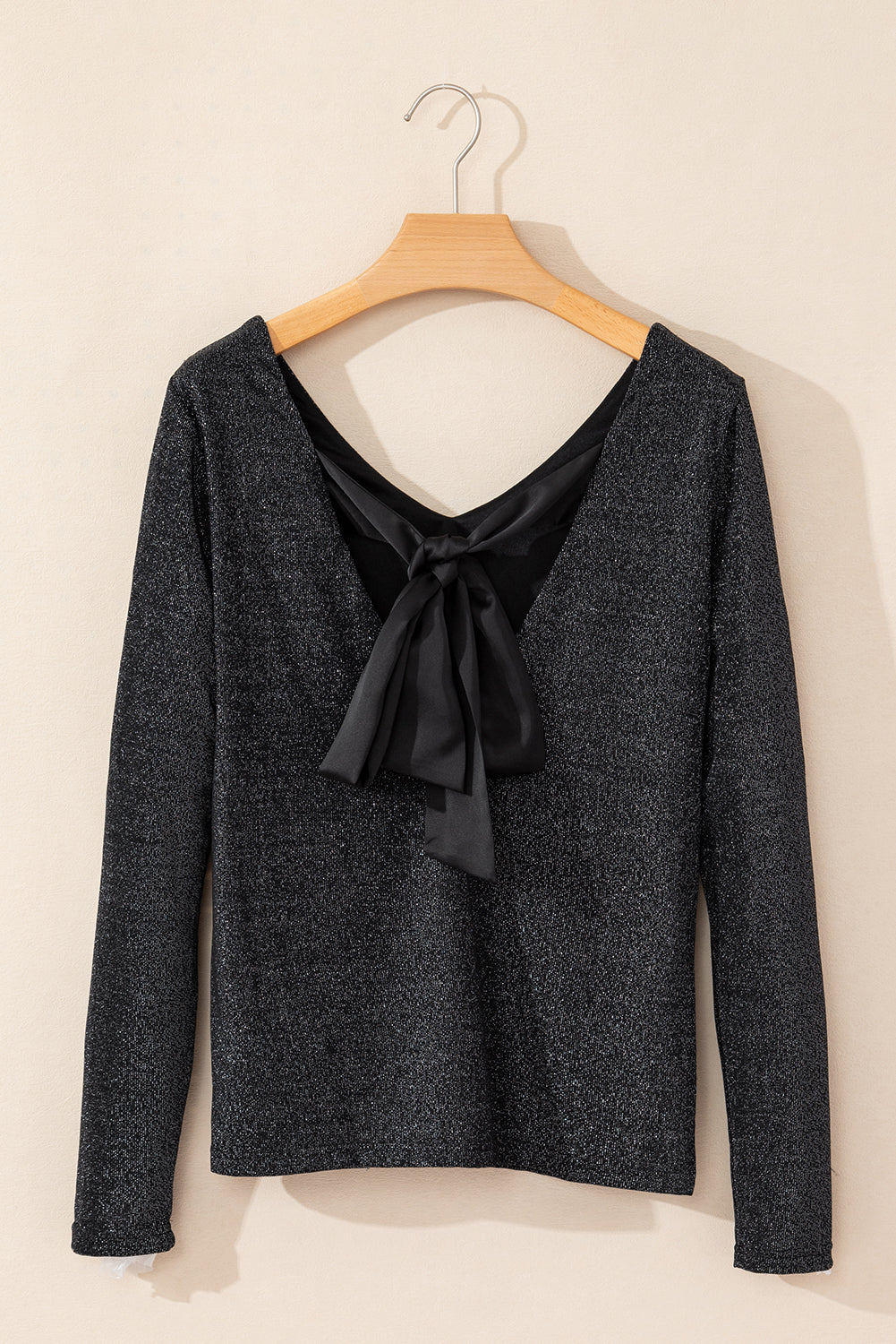Bowknot Vneck Long Sleeve Blouse