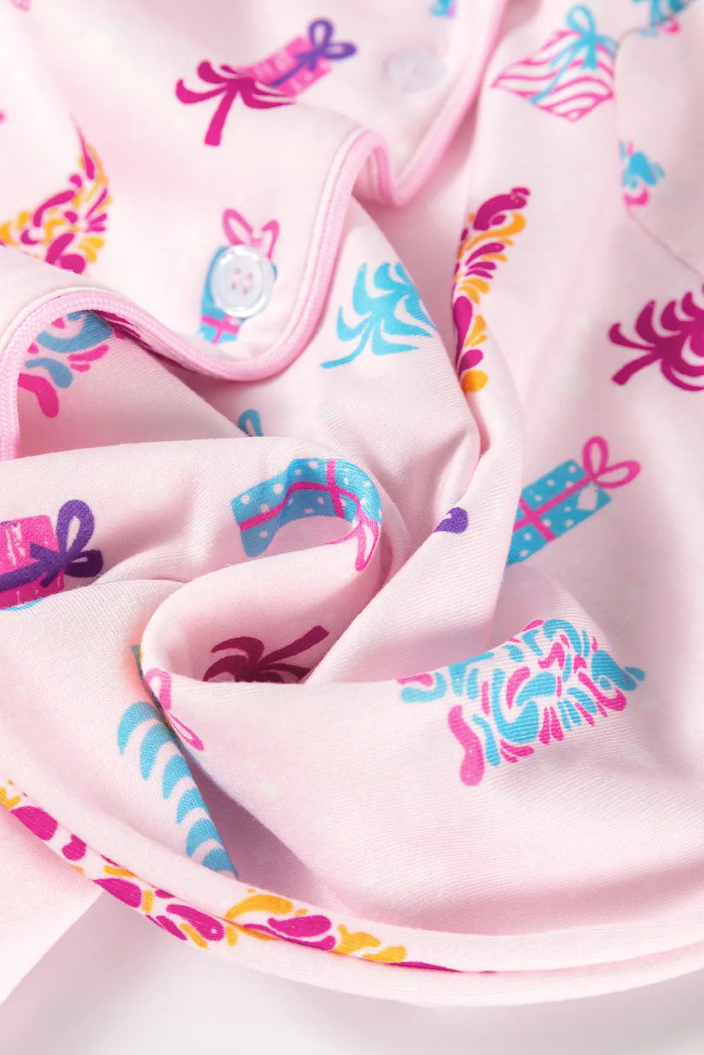 Pink Christmas Button Sleep Shirt/Jammies