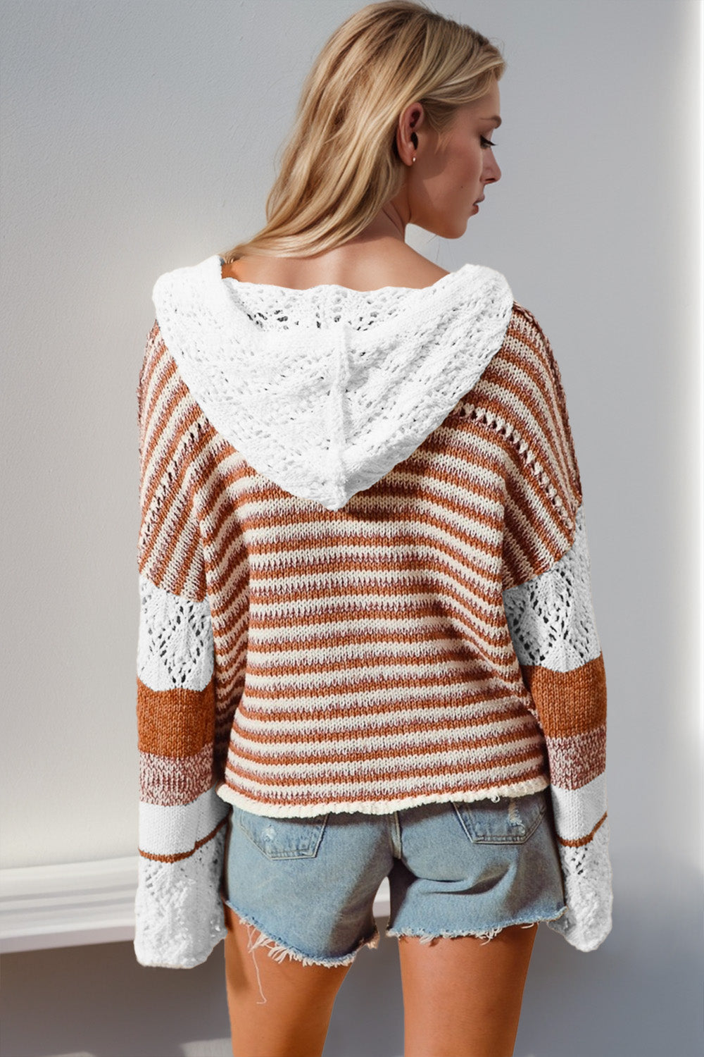 Colorblock Knit Hooded Sweater