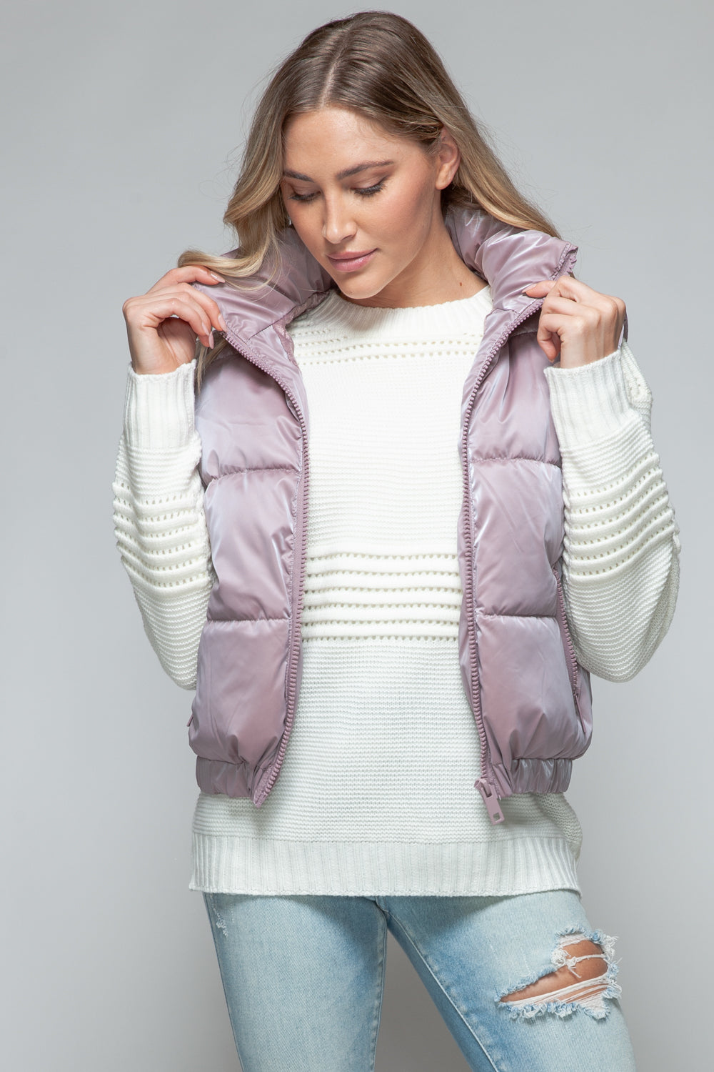 Faux Fur Lining Quilted Vest