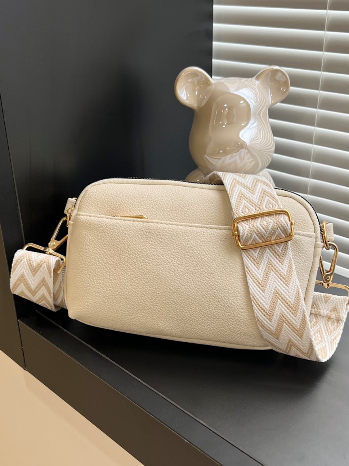 Faux Leather Single Strap Crossbody Bag