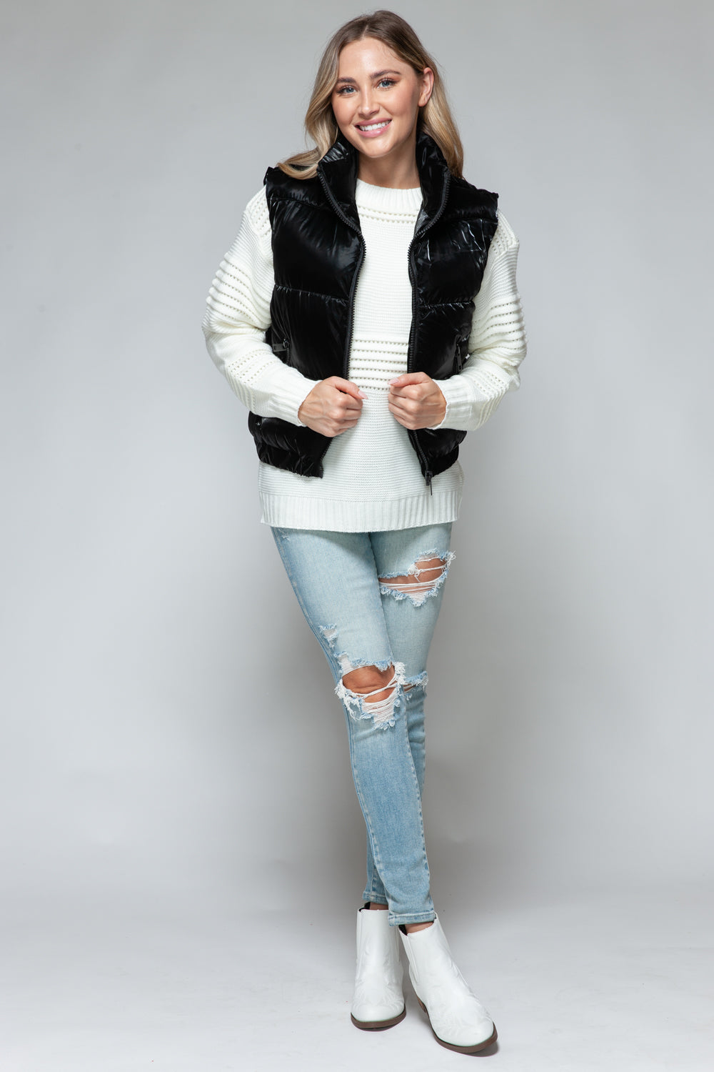Faux Fur Lining Quilted Vest