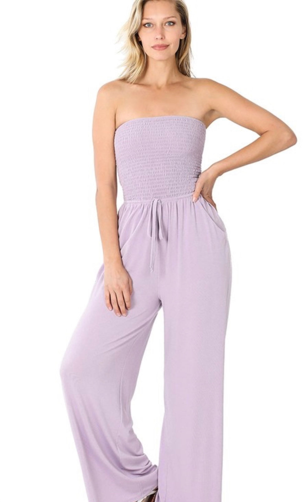 Smocked Romper Pants Suit