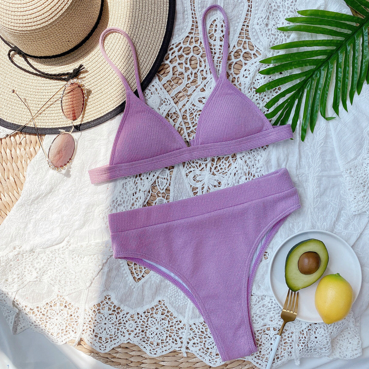 *APP EXCLUSIVE* Spaghetti Strap Ribbed Bikini