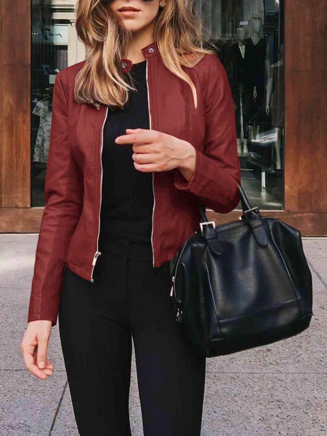*APP EXCLUSIVE* Mock Neck Zip Up Jacket