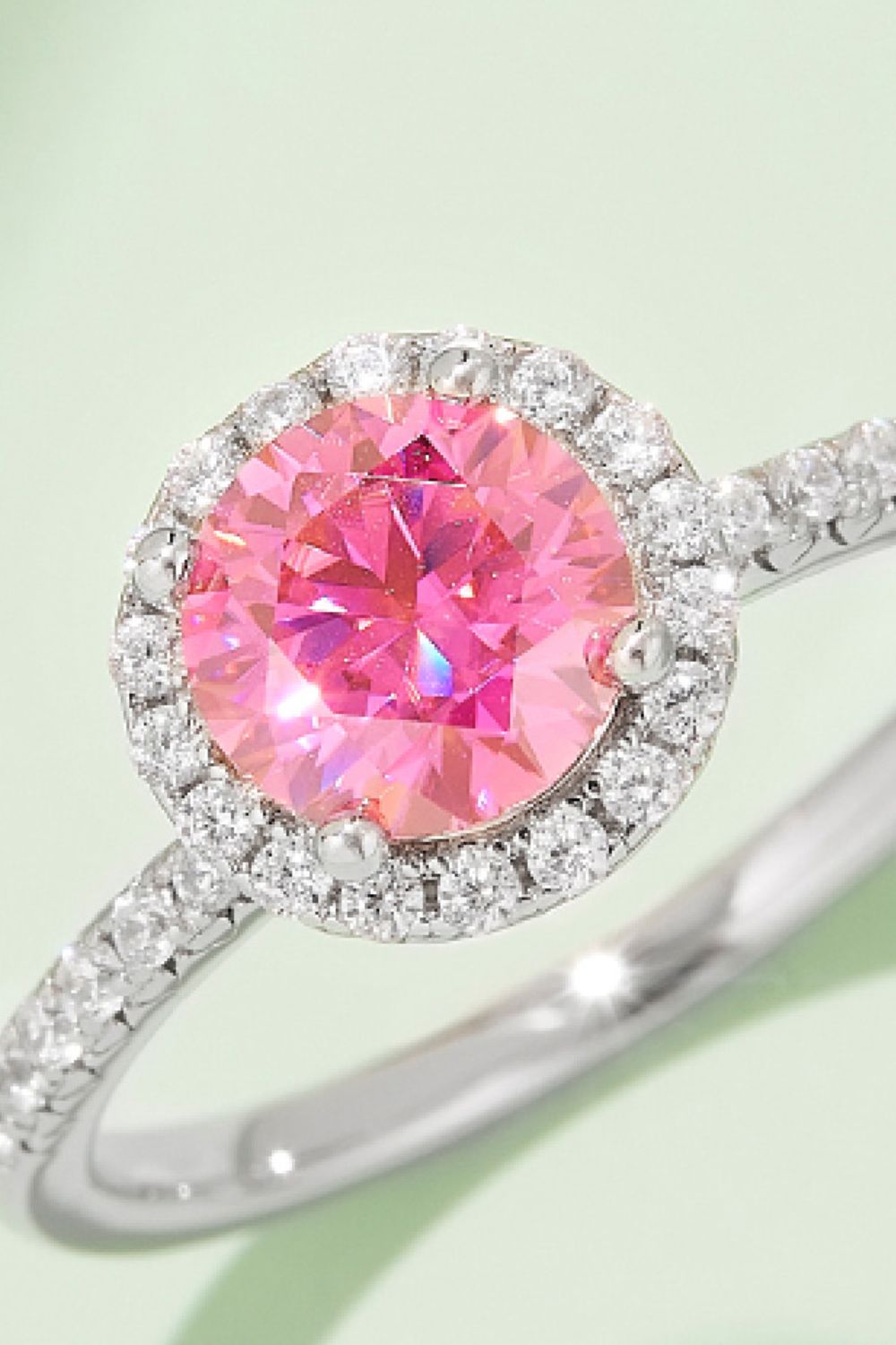*APP EXCLUSIVE* 1 Carat Moissanite 925 Sterling Silver Halo Ring