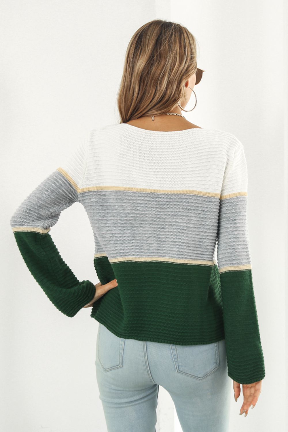 *APP EXCLUSIVE* Colorblock Horizontal Ribbing Sweater