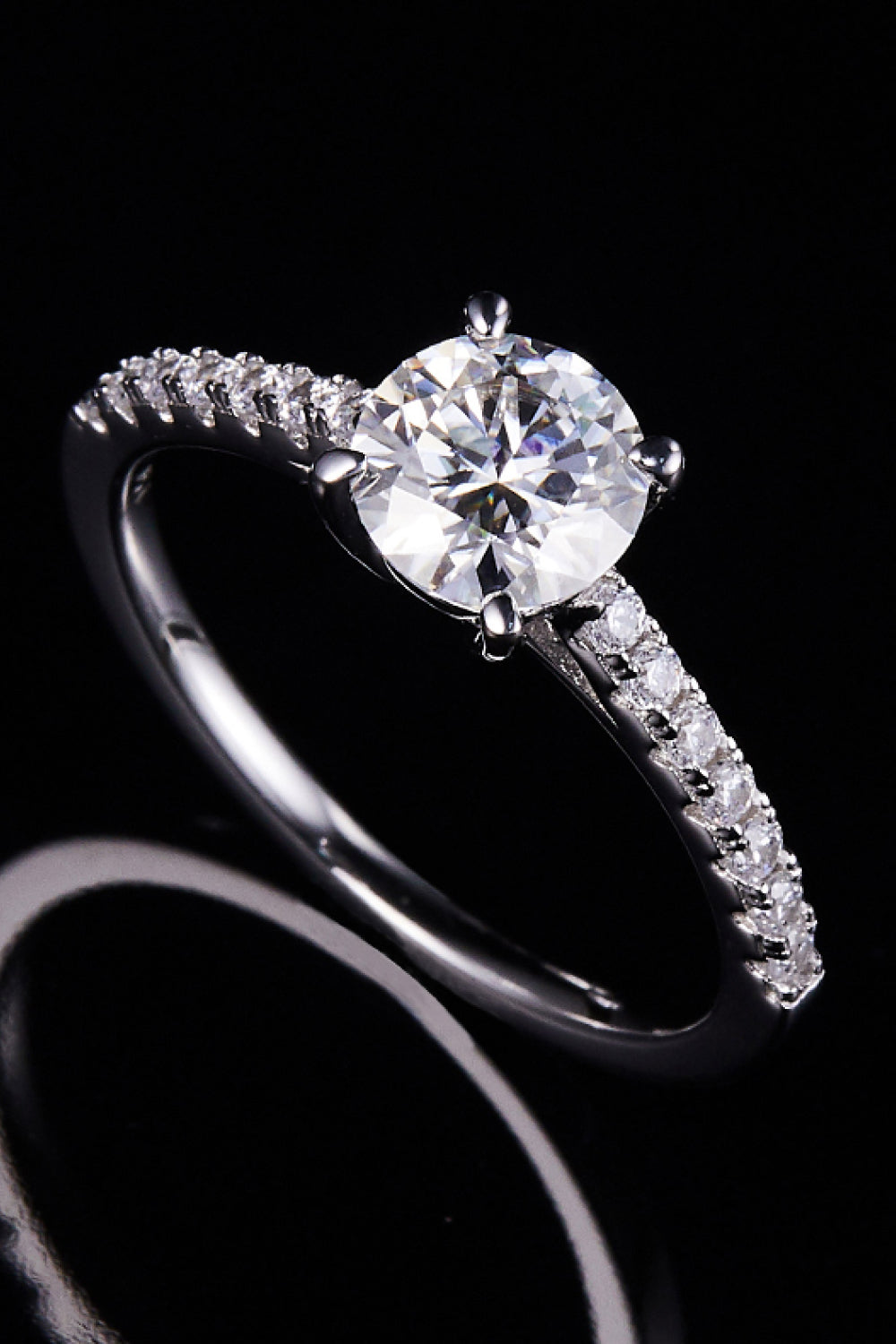 *APP EXCLUSIVE* 1 Carat Moissanite 925 Sterling Silver Side Stone Ring