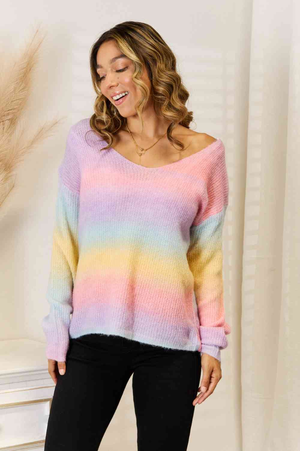 Gradient Vneck Sweater