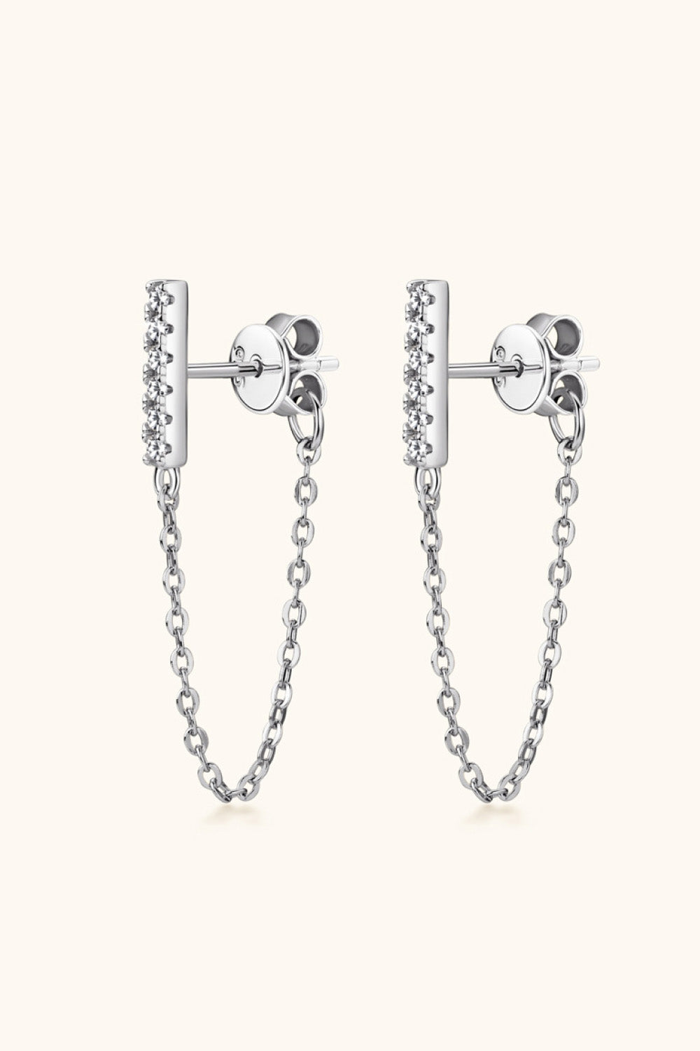 *APP EXCLUSIVE* Moissanite 925 Sterling Silver Connected Earrings