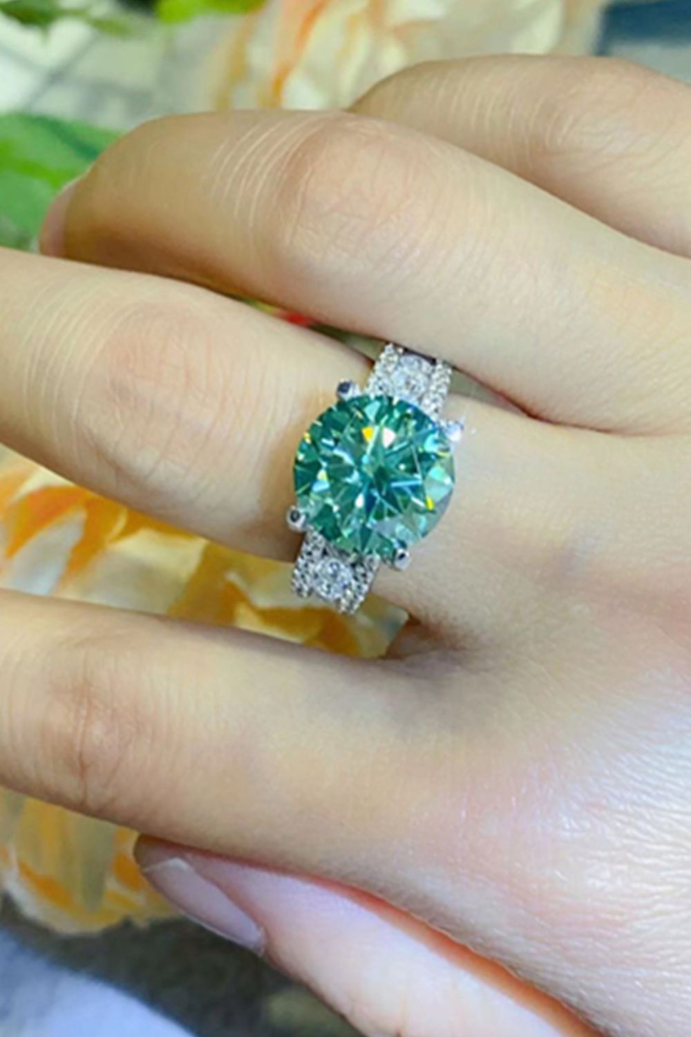 *APP EXCLUSIVE* 5 Carat Moissanite 4-Prong Wide Band Ring