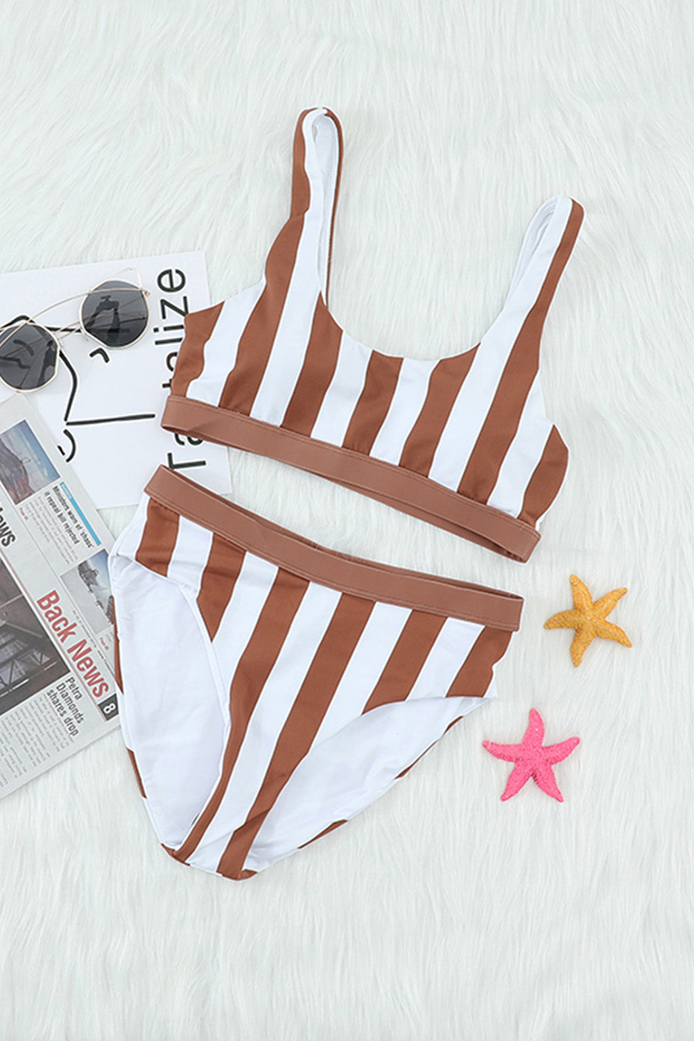 *APP EXCLUSIVE* Striped Tank High Waist Bikini