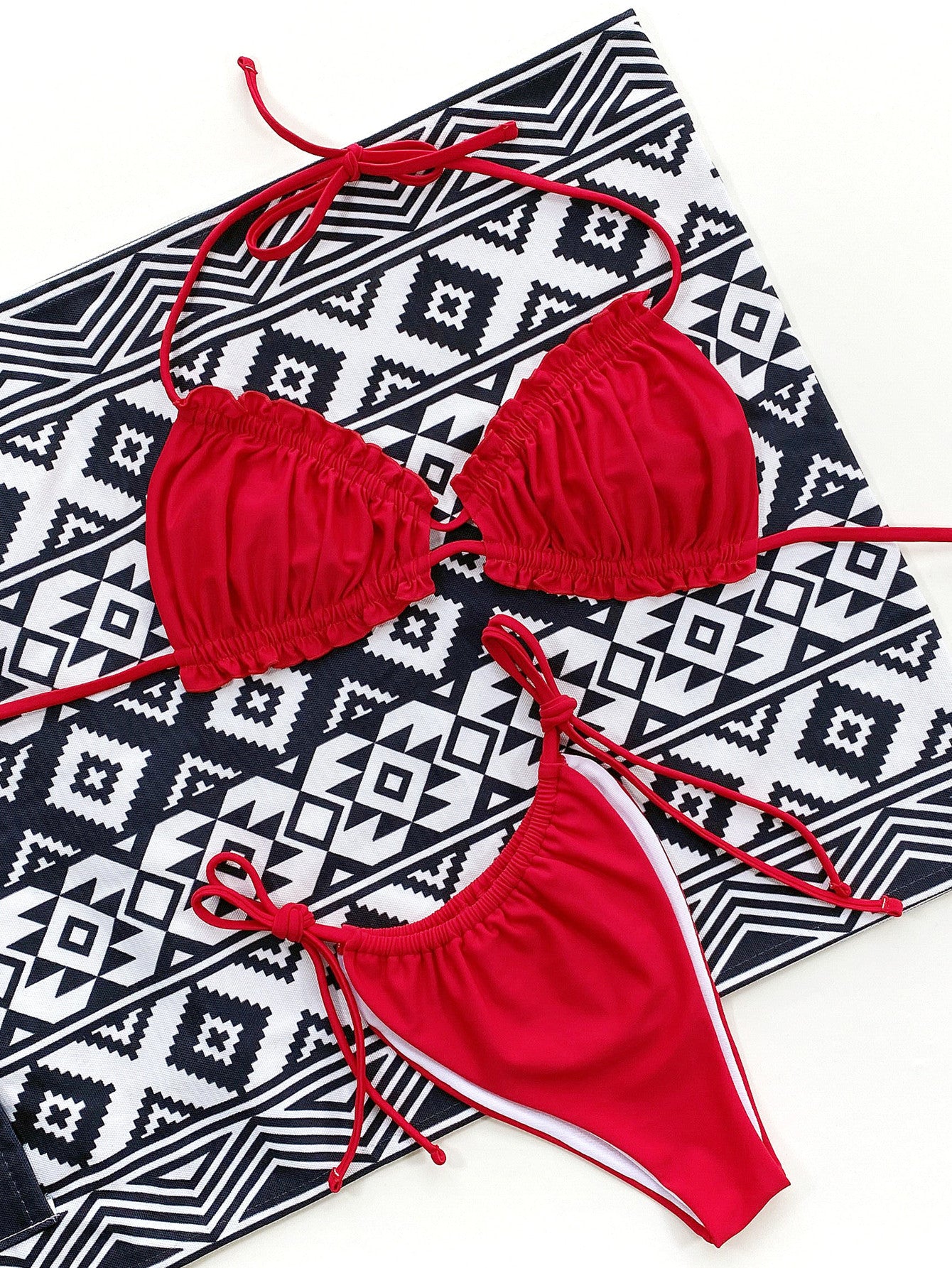 *APP EXCLUSIVE* Ruffle Halter Neck Bikini