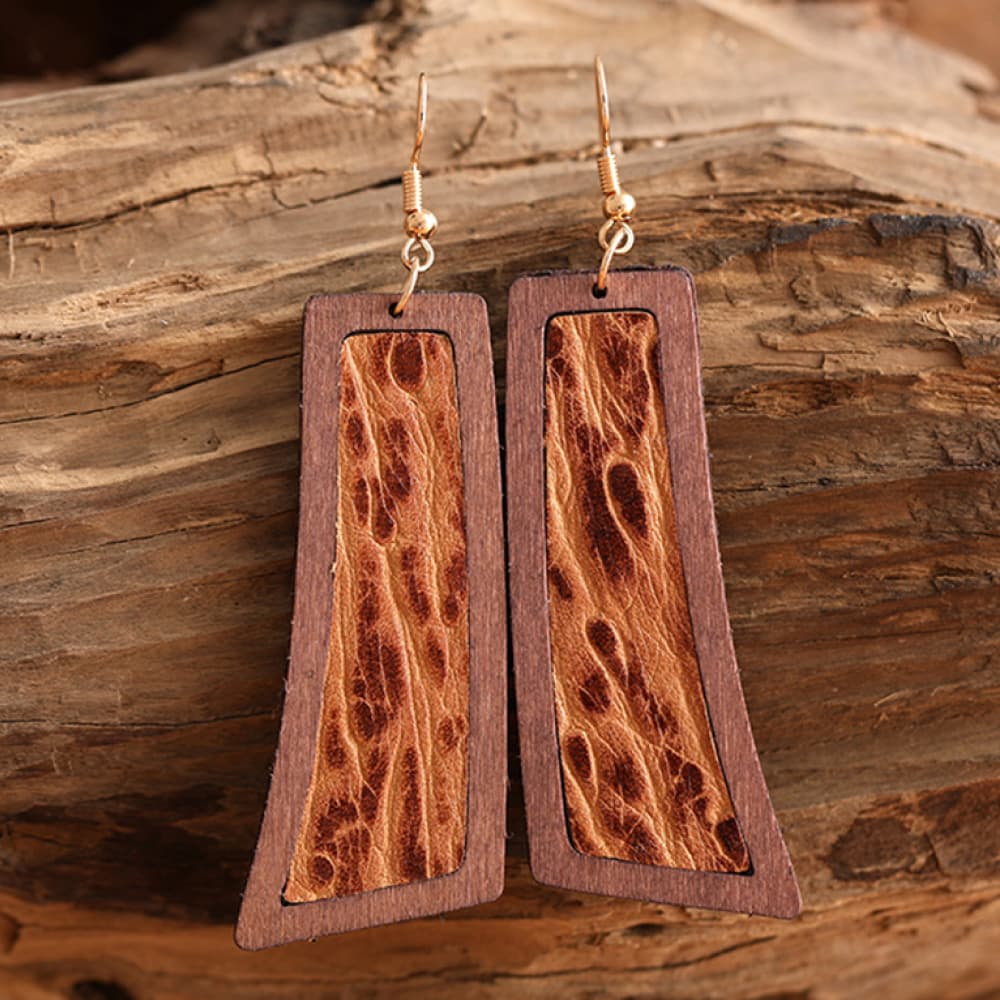 *APP EXCLUSIVE* Turquoise Wooden Dangle Earrings