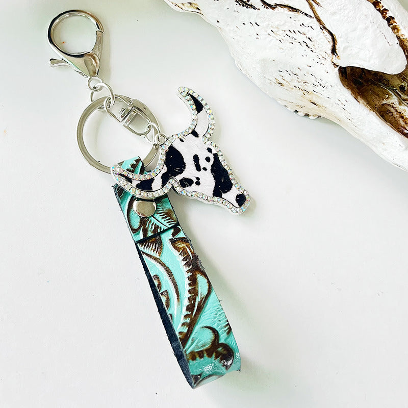 *APP EXCLUSIVE* Rhinestone Bull Keychain