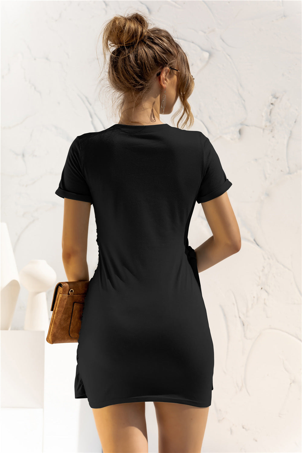 *APP EXCLUSIVE* Cuffed Sleeve Side Tie Dress