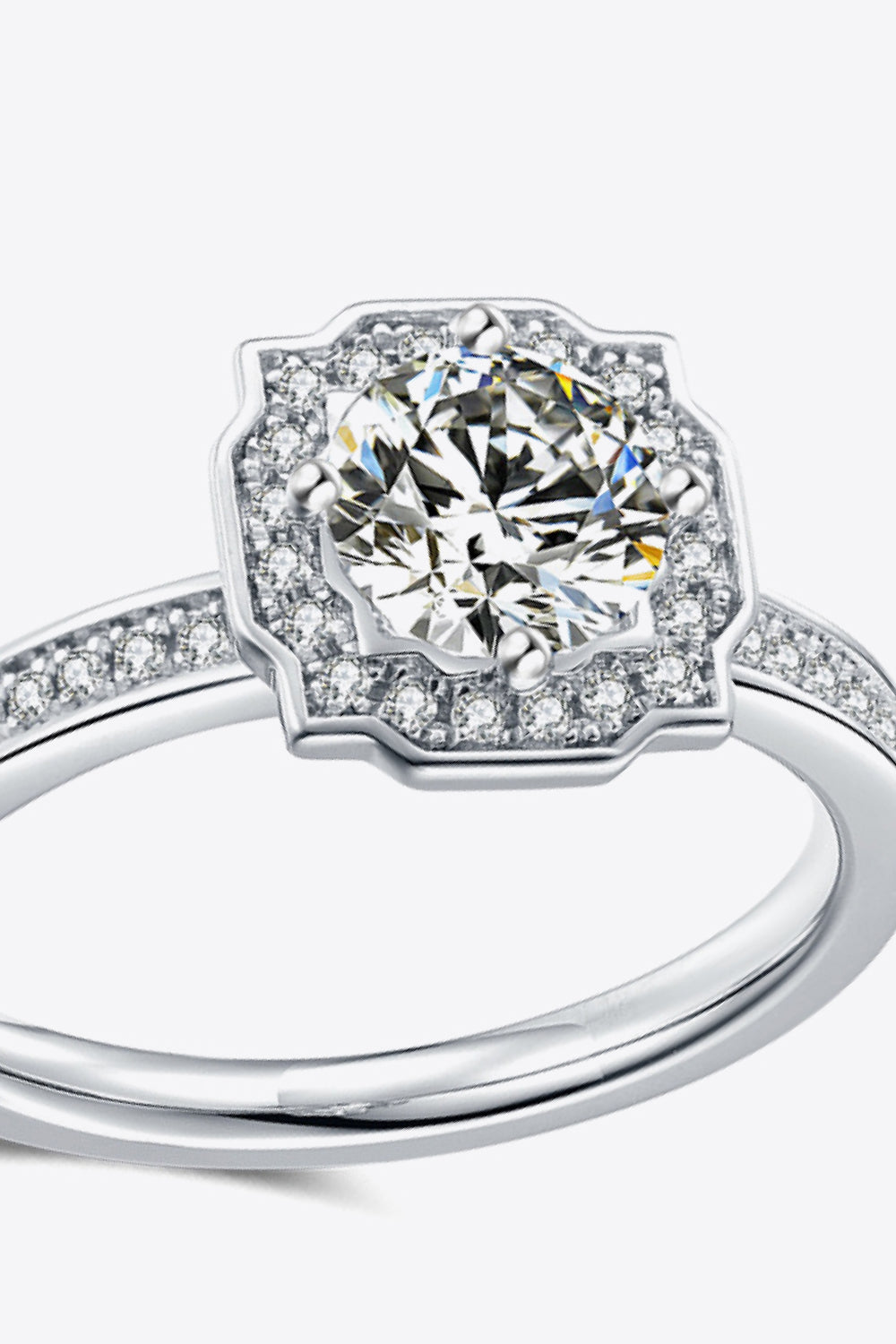 *APP EXCLUSIVE* 1 Carat Moissanite Platinum-Plated Ring