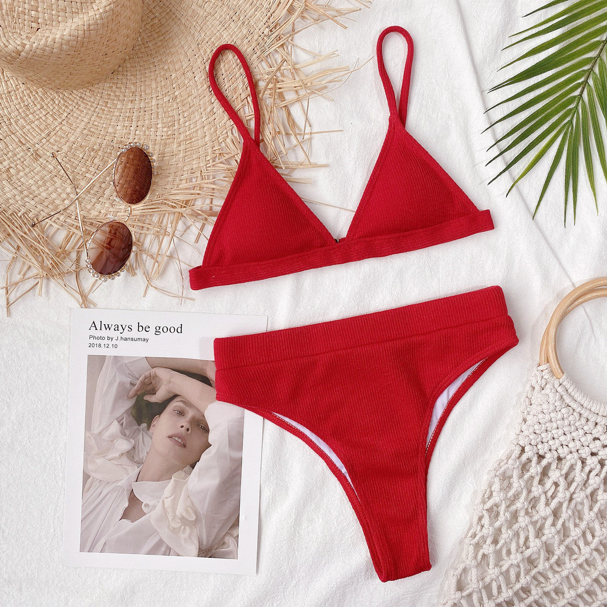*APP EXCLUSIVE* Spaghetti Strap Ribbed Bikini