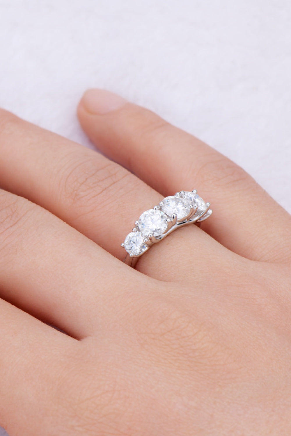 * APP EXCLUSIVE* 1 Carat Moissanite 925 Sterling Silver Half-Eternity Ring