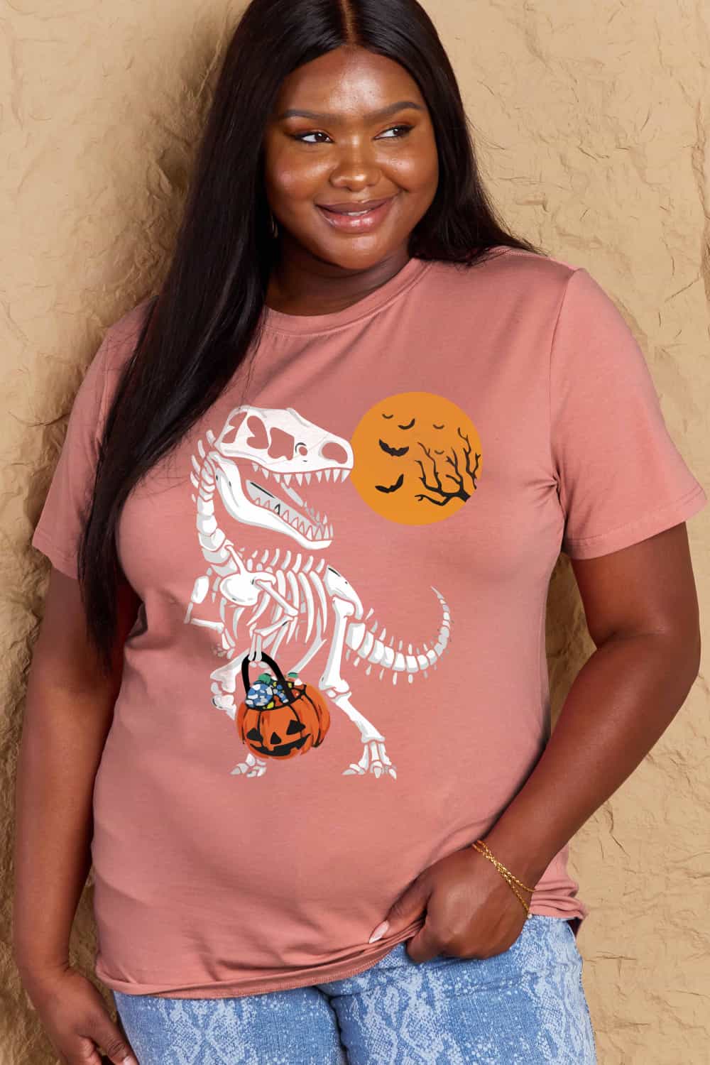 *APP EXCLUSIVE* Dinosaur Skeleton Graphic Cotton Tee