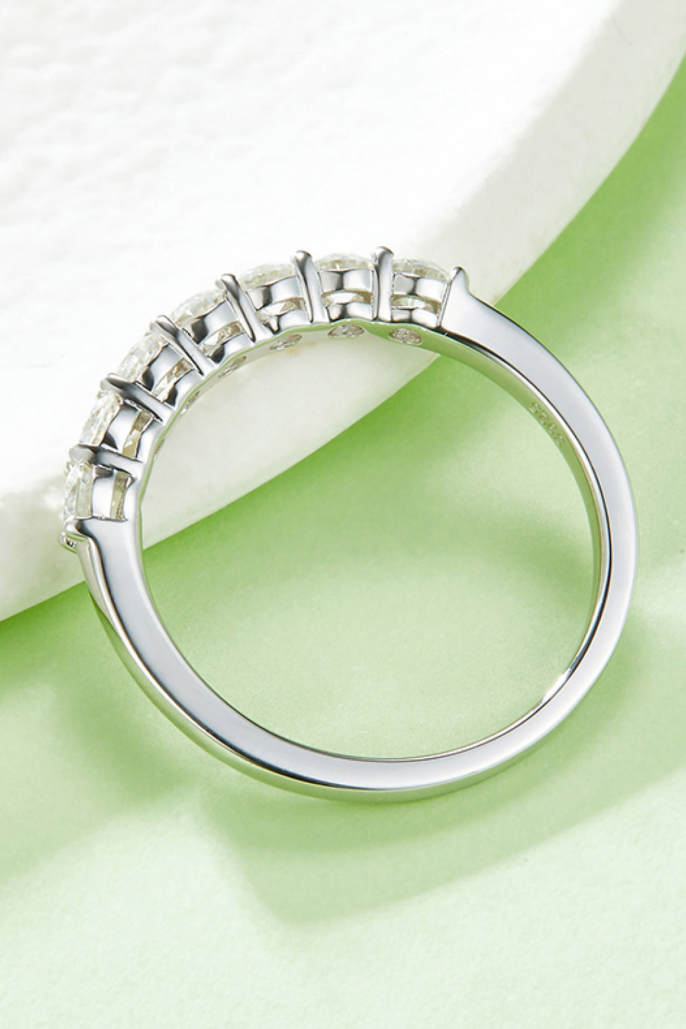 *APP EXCLUSIVE* Moissanite Platinum-Plated Half-Eternity Ring