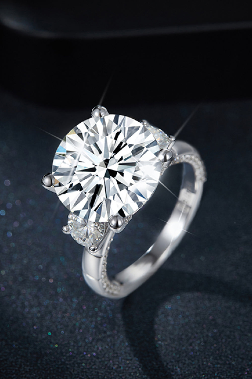 *APP EXCLUSIVE* 8.6 Carat Moissanite Platinum-Plated Ring