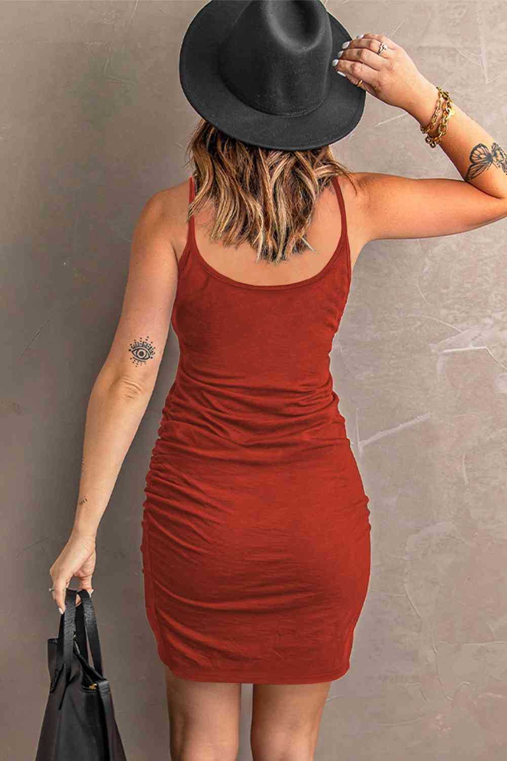*APP EXCLUSIVE* Spaghetti Strap Ruched Dress