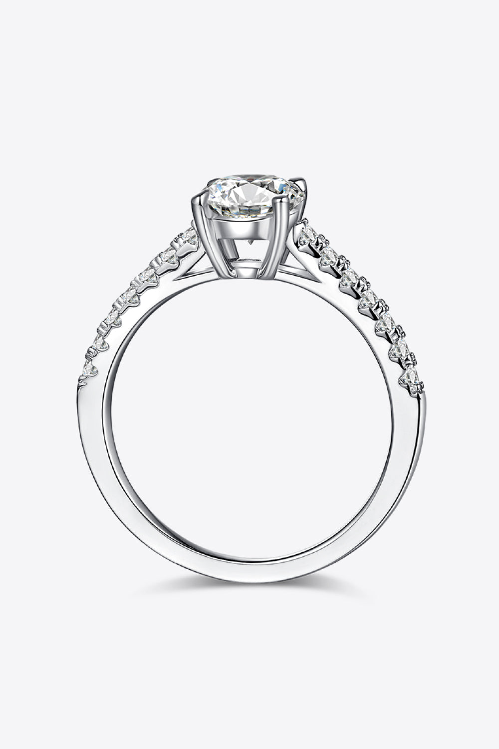 *APP EXCLUSIVE* 1 Carat Moissanite 925 Sterling Silver Side Stone Ring